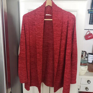 August Mist Open Cardigan with Elbow Patches